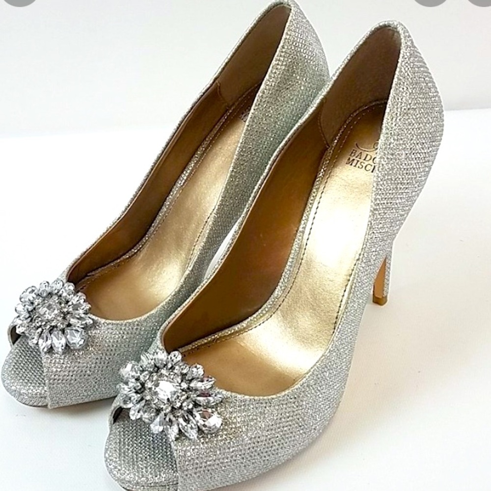 Belle by Badgley Mischka Silver Formal Heels
